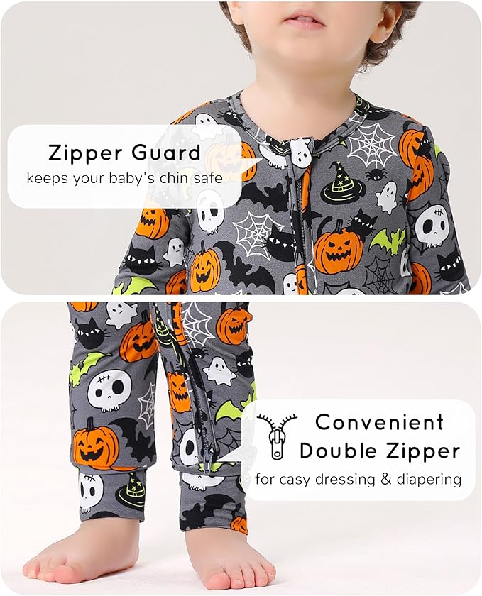 Footless Pajamas Baby Boy Girls, Viscose from Bamboo Baby Pajamas, Two Way Zipper Sleepers, Newborn Pjs