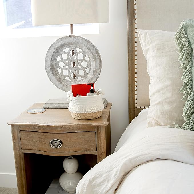 NaturalCozy 3-Piece Decorative Storage Basket Set – Cotton Rope Woven Baskets for Organizing! Small Basket for Nursery Baby Stuff, Gift Basket, Montessori, Dog Toy Bin, Cat Basket, Bathroom Shelves