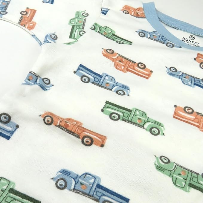 HonestBaby Classics 2-Piece Pajamas Sleepwear Pjs 100% Organic Cotton for Baby, Toddler, Kids