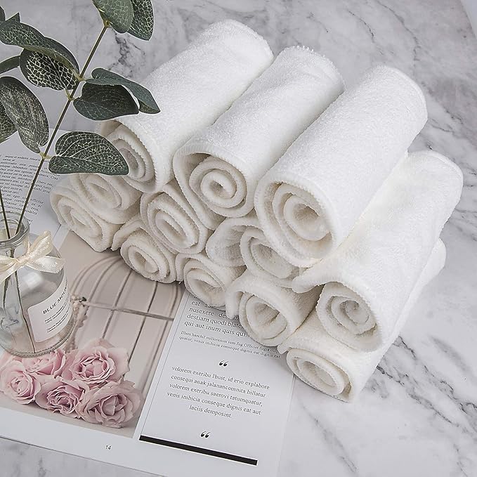 ALVABABY 12pcs Microfiber Inserts,Soft Cloth Diaper Liner,3-Layer Absorbent Inserts,Reusable for Baby Cloth Diapers 12T