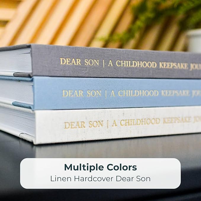 DUNCAN & STONE PAPER CO. Baby Memory Book - Childhood Memory Book For Milestones - Mom and Me Journal w/Prompts, Photos & More - Newborn Keepsake Gifts (Blue,230 Pages)