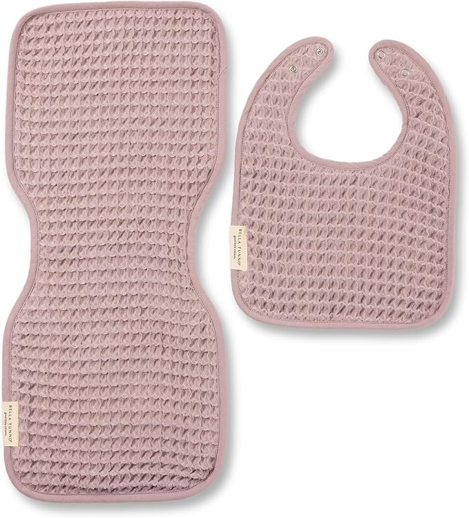 Bella Tunno Baby Bibs and Burp Cloths Set – Reversible Drool Bibs and Soft Absorbent Newborn Burp Cloths, Oeko-TEX Certified (Orchid)