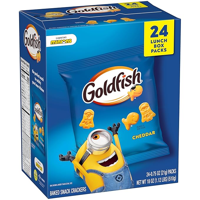 Goldfish Minions Cheddar Crackers, 24 Lunch Box Packs