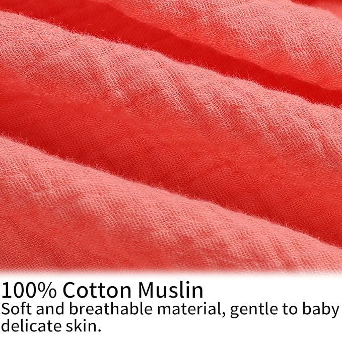 Onacosht Muslin Nursing Pillow Cover Soft 100% Cotton Feeding Pillow Slipcover Fits Standard Infant Nursing Pillow for Baby Girl, Pink