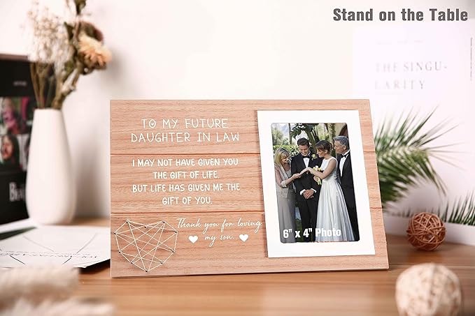 Bride Gift from Mother of the Groom-Wedding Gift for Daughter in Law from New Mom-Bridal Shower Keepsake-Bachelorette Party Present -Photo Frame Present for New Daughter-Thank You for Loving My Son