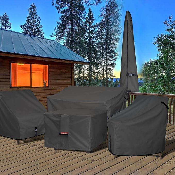 Porch Shield Patio Umbrella Cover - Outdoor Waterproof Garden Market Parasol Covers Fits Market Umbrella up to 12 Feet, Black