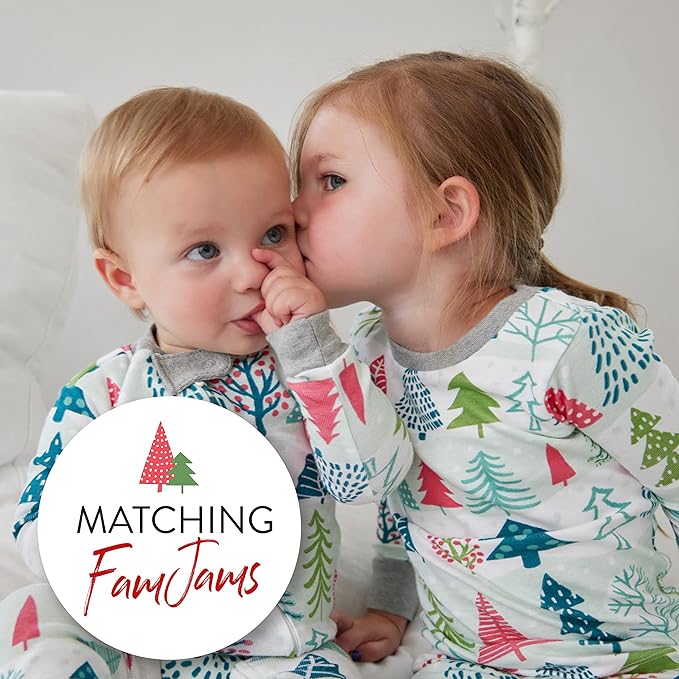 HonestBaby Non-Slip Footed Holiday Pajamas One-Piece Sleeper Zip-Front PJs Organic Cotton for Baby Boys, Girls, Unisex