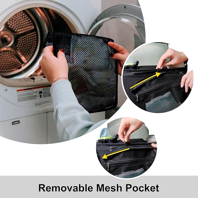 TOPDesign Universal Baby Stroller Organizer, Double Stroller Caddy with Detachable Mesh Bag & Heightened Insulated Cup Holders & Non-Slip Secure Hooks Accessories, Fits Most Strollers (Blue)