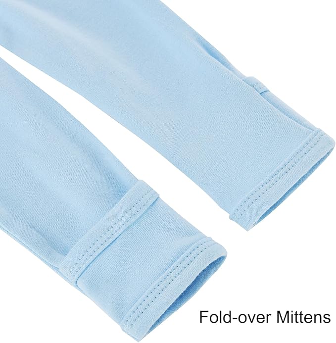 Aablexema Baby Footie Pajamas with Mittens - 3Pcs Infant Footed Sleeper Cotton Sleepwear Outfits