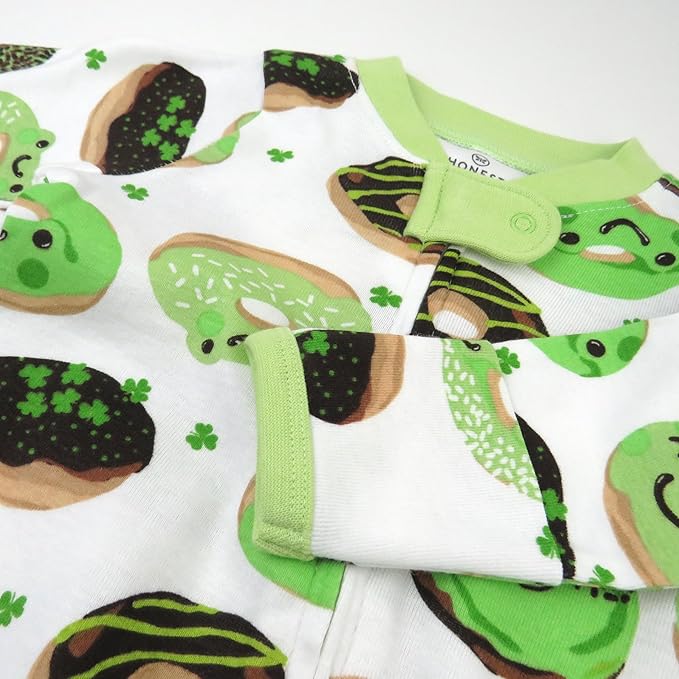 HonestBaby Baby Celebration Sleep & Play Footed One-Piece Pajama Sleeper 100% Organic Cotton