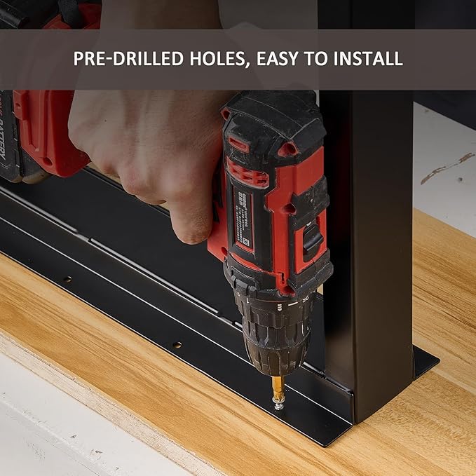 24 Inch Metal Coffee Table Legs Desk Legs for Furniture, Nightstand, End Table, Side Table, Desk, Black, Set of 2