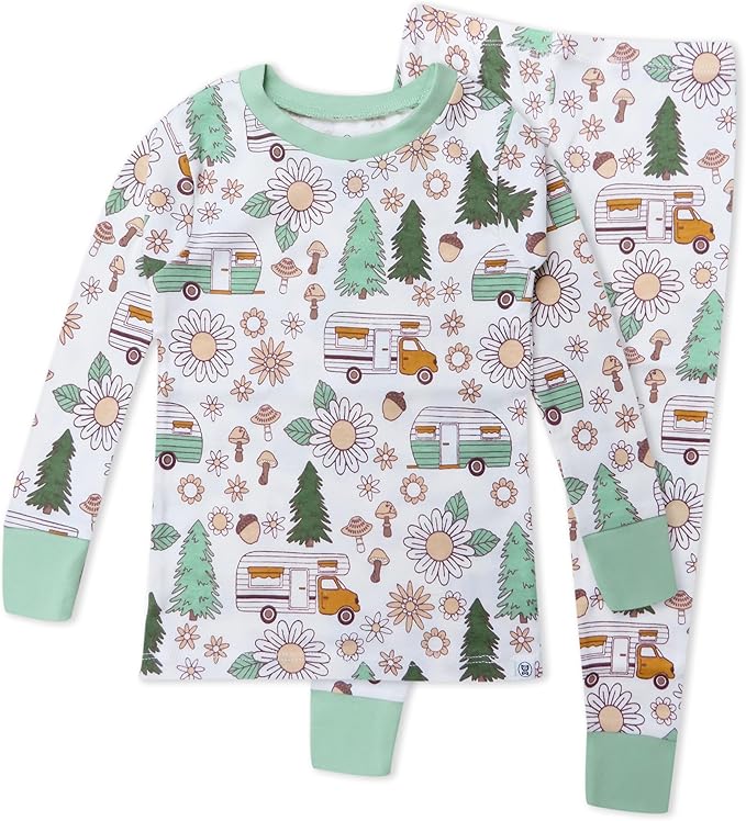 HonestBaby 2-Piece Pajamas Sleepwear Pjs 100% Organic Cotton for Baby, Toddler, Kids, Boy