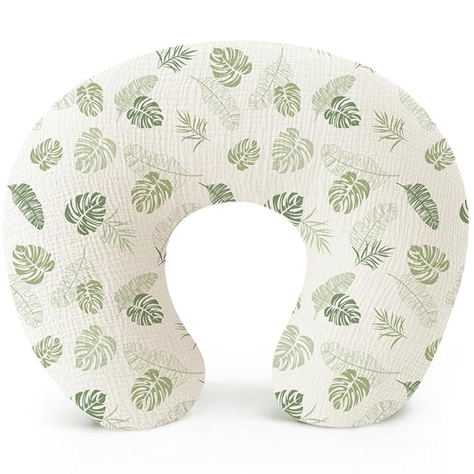 Konssy Muslin Nursing Pillow Covers, 100% Cotton Soft & Adorable Covers for Breastfeeding Pillows, Slipcovers for Newborn Baby Boys & Girls