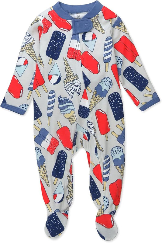 HonestBaby Baby Celebration Sleep & Play Footed One-Piece Pajama Sleeper 100% Organic Cotton