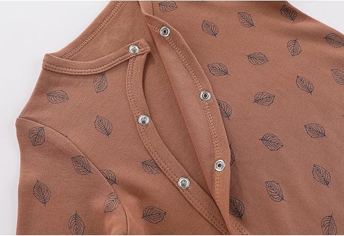 Unisex Baby Boy Girl Footies Rompers Cotton Long Sleeve 3 Pack Infant Jumpsuits 0-12Months Babies' Outfits