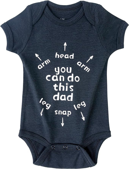 Cnins Funny Baby Bodysuit & Daddy Matching Cotton Outfit for Wild One 1st Birthday, Unisex Newborn Infant Clothes 0-24M