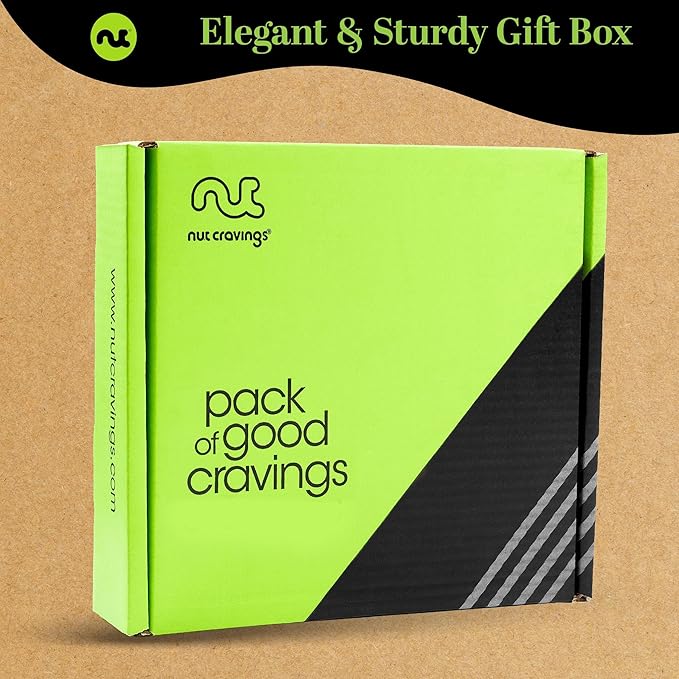 NUT CRAVINGS Gourmet Collection - Get Well Soon, Nuts Gift Basket with Get Well Soon Ribbon (7 Assortments) Food Platter, Healthy Snack Care Package, Food Assortments