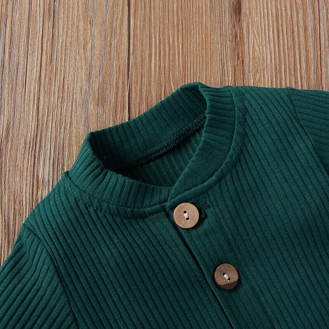 CIYCUIT Newborn Baby Boy Clothes Ribbed Knit Long Sleeve Bodysuit Pants 2-Piece Fall Winter Outfits