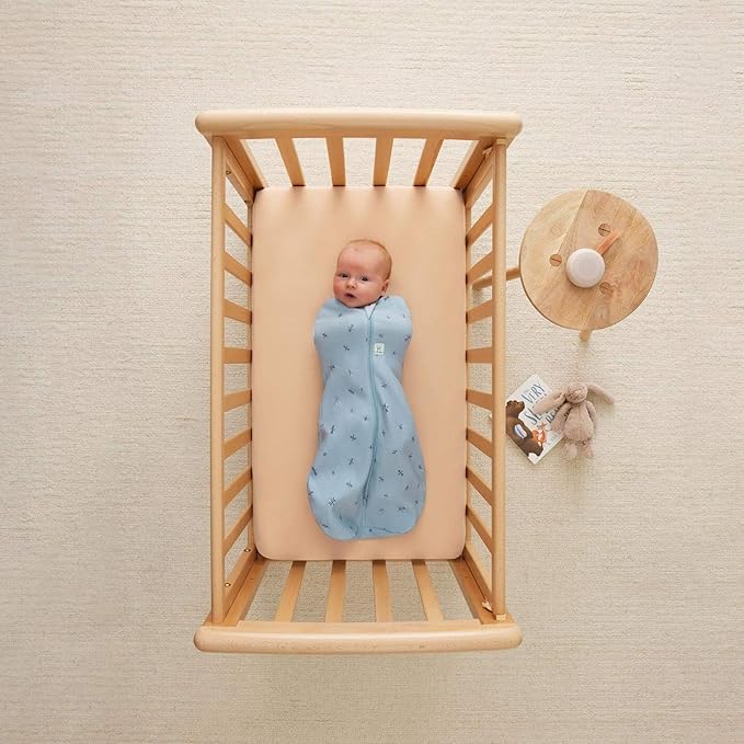 ergoPouch Cocoon Swaddle Sack 1.0 TOG - Baby Sleep Sack, Gentle Snug Fit Helps Calm Startle Reflex, Ideal for Arms In/Out Sleeping, Soft Breathable Fabric for Better Sleep (3-6 Months, Dragonflies)