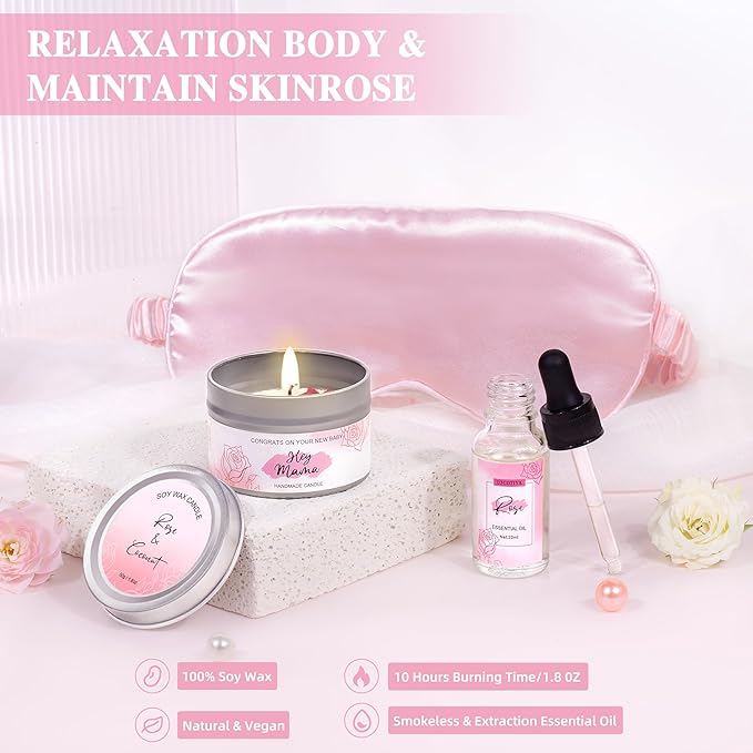 New Mom Gifts for Women, 13 New Mom Care Package After Baby, Postpartum Gifts Basket Essentials, Baby Shower Gifts for Expecting Mommy To Be, Newborn Baby Gift Set with Spa Gifts for Women