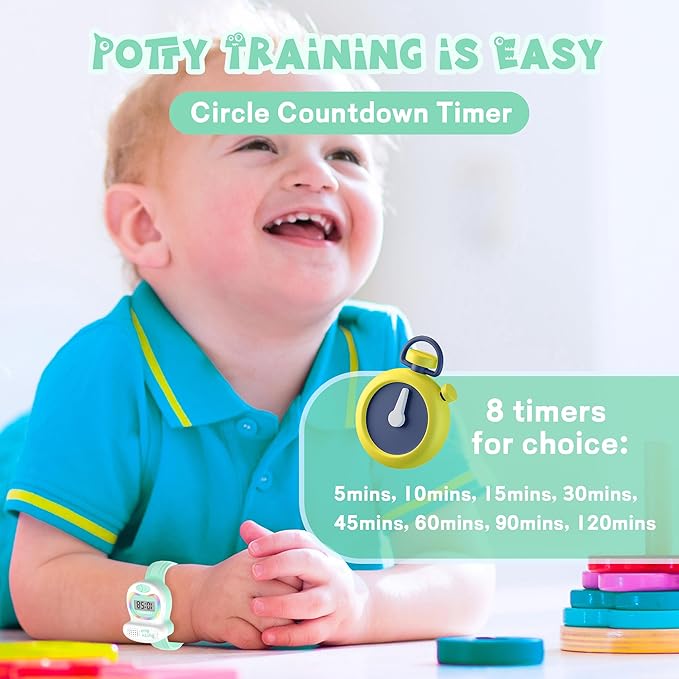 Kids Watch Potty Training Watches for Boys and Girls, Potty Timer Toilet Shape and LED Colorful Lights, Music Reminds Kids It's Time to Go to The Bathroom, Fun Gift for Moms and Toddlers