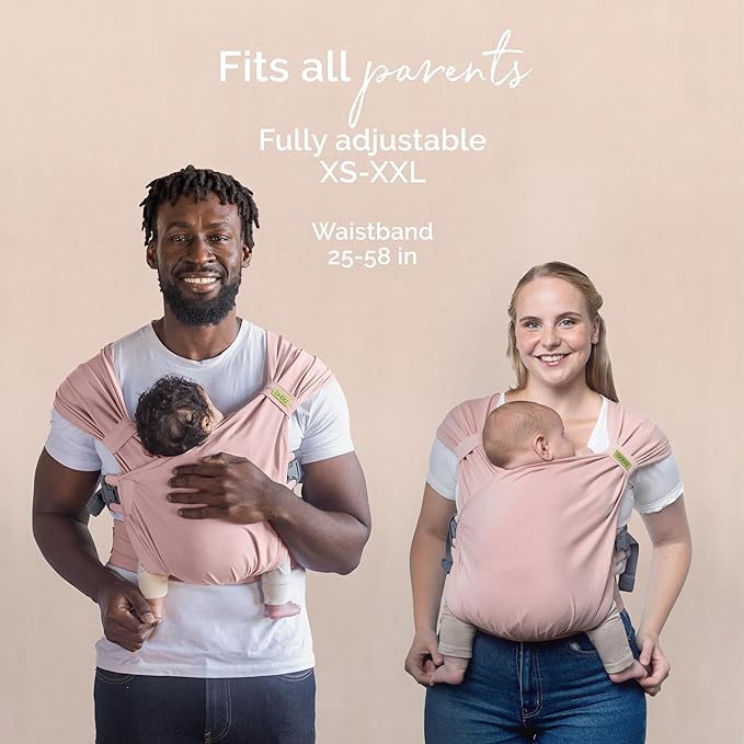 Boba Bliss Pre-Wrapped Baby Carrier with Buckle - Newborn to 7-35 lbs Light, Breathable & Easy to Adjust Hybrid Infant Sling & Toddler Carrier - Certified Hip-Healthy for 0-18 Months - Bloom