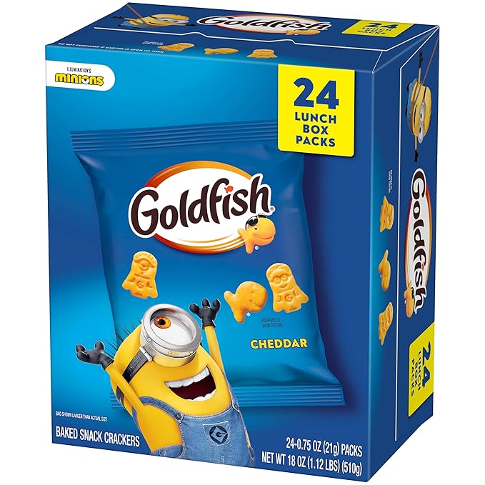 Goldfish Minions Cheddar Crackers, 24 Lunch Box Packs