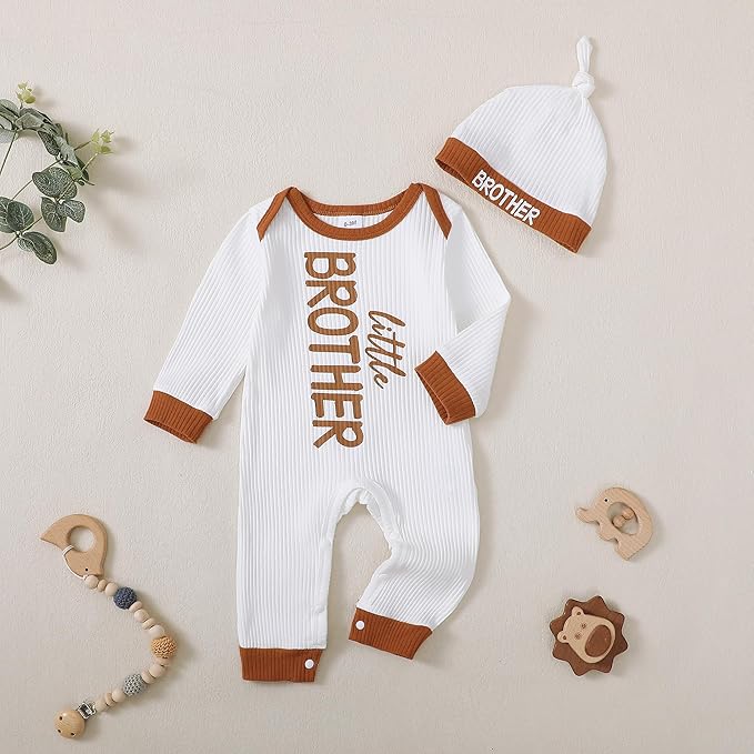 NZRVAWS Baby Boy Clothes Preemie Infant Boy Bear Outfits Jumpsuit Bodysuit Letter Print Romper