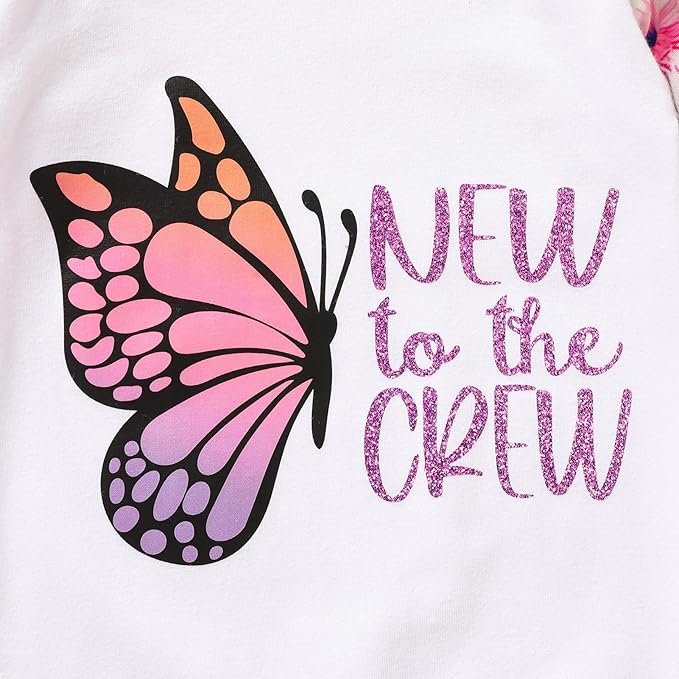 GRNSHTS Newborn Baby Girl Romper Infant Letter Print Jumpsuit Floral Bodysuit+Hat+Headband+Gloves Coming Home Clothes Outfits