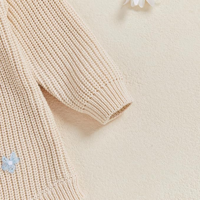 FYBITBO Baby Girl Boy Sweater Knit Oversized Pullover Sweatshirt Romper Onesie Warm Fall Winter Clothes Outfit Newborn