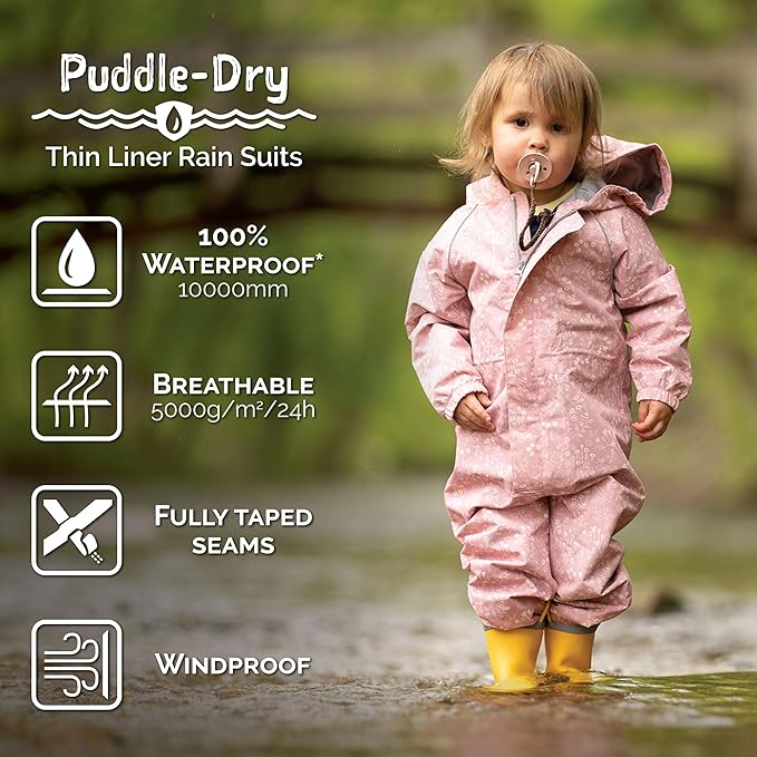 JAN & JUL Waterproof Rain Suit, Windproof Coveralls for Toddlers and Kids