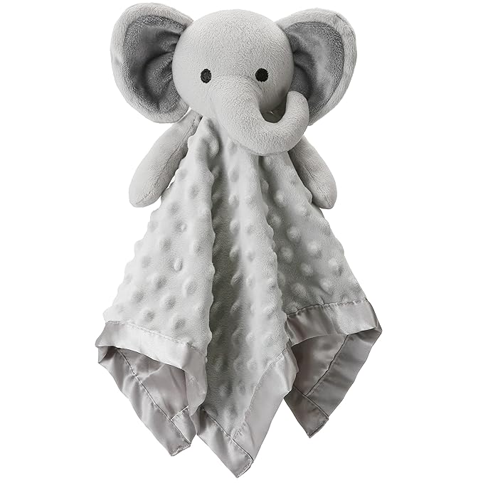 Pro Goleem Elephant Loveys for Babies Soft Security Blanket Infant Snuggle Toy Stuffed Animal Blanket Baby Registry Search Baby Boy Gifts for Infant and Toddler Gray 16 Inch