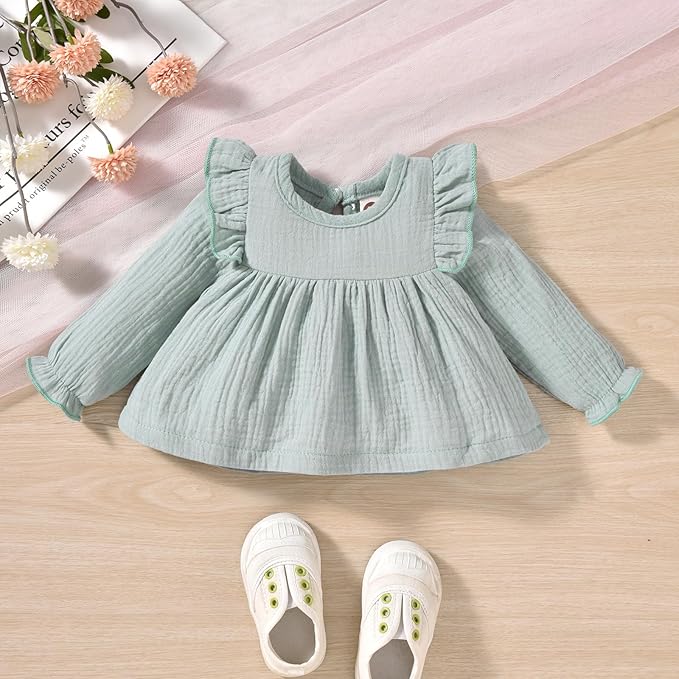 HINTINA Infant Baby Girl Long Sleeve Fall Winter Outfits With Headband