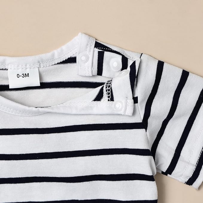 Baby Boy Clothes Newborn Outfits Stripe Romper Infant Cartoon Overall Adjustable Suspender Pants Set 0-18 Months