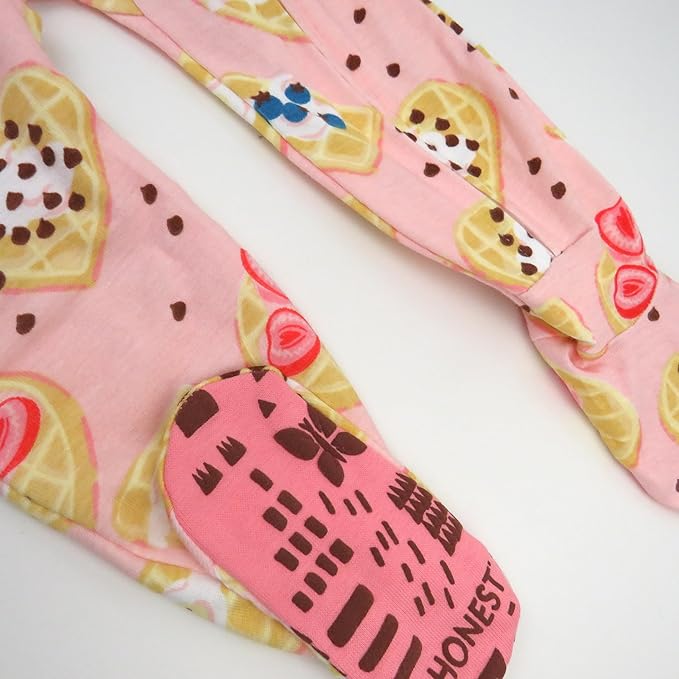 HonestBaby Non-Slip Footed Pajamas One-Piece Sleeper Zip-Front Pjs 100% Organic Cotton for Baby Girls