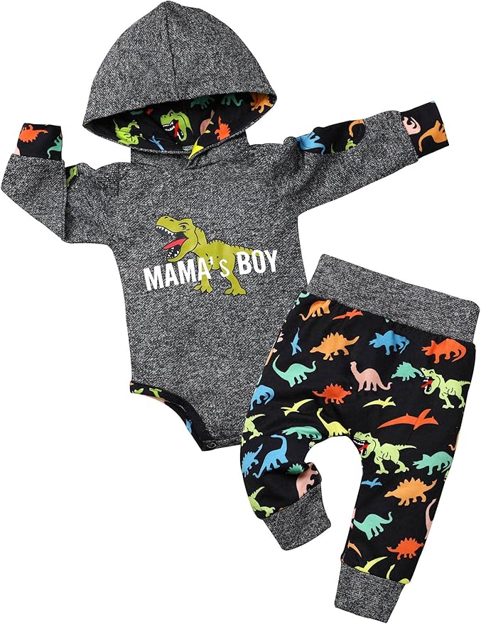 Fommy Newborn Baby Boy Clothes Plaid Letter Print Long Sleeve Hoodies + Long Pants 2PCS Fall Winter Outfits Set