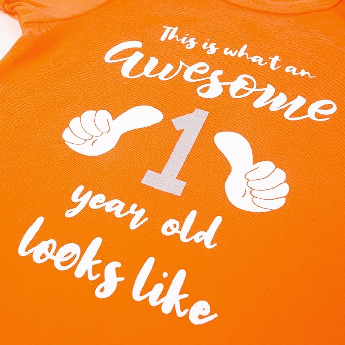 Cnins Funny Baby Bodysuit & Daddy Matching Cotton Outfit for Wild One 1st Birthday, Unisex Newborn Infant Clothes 0-24M