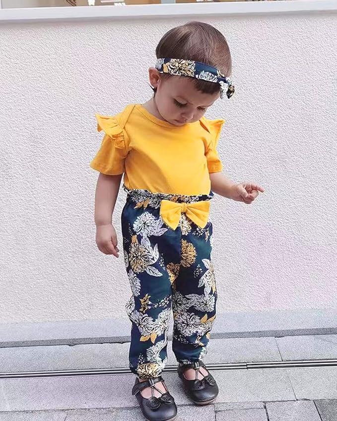 Infant Baby Girl Clothes Newborn Girl Outfit Long Sleeve Romper Pants Set Cute Baby Clothes for Girls Fall/Winter