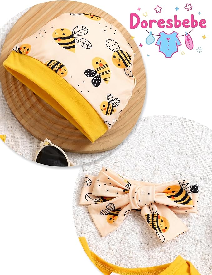 Baby Girl Clothes Newborn Infant Outfits Cute Summer Clothes Spring Romper Set+Hat+Headband