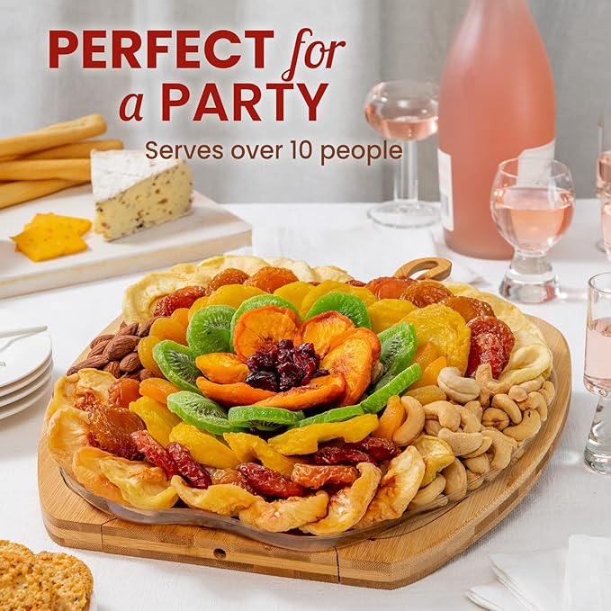Dried Fruit and Nut Gift Basket, Healthy Assorted Natural Snack Gift Tray, Extra Large Variety Food Tray Party Platter- Easter, Holiday, Birthday, Sympathy, Office, Men, Woman, Him, Her Husband, Wife, Families, Bonnie and Pop