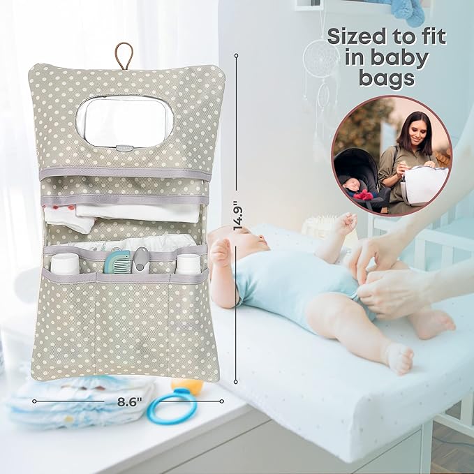 HAMUR Baby Diaper Bag Organizer – Travel-Friendly, Compact & Foldable | Stroller Pouch for Newborn Essentials – Must-Have for Boys & Girls (Leaves)