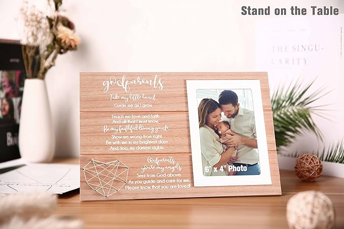 Godparents Photo Frame Present- Thank You Gift for - Baptism Gift for Godmother Godfather- Christening Picture Frame-Godparents Proposal Present-Will You Be My Godmother Godfather