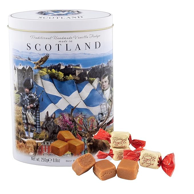 Gardiners of Scotland Handmade Fudge 250g Tin, Iconic Scotland Vanilla Fudge