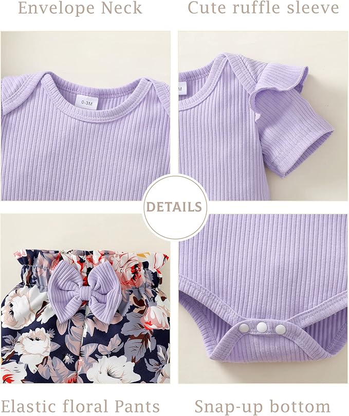 Infant Baby Girl Clothes Newborn Girl Outfit Long Sleeve Romper Pants Set Cute Baby Clothes for Girls Fall/Winter
