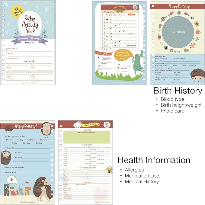 Baby Tracking Journal (Girl Edition) - HARDCOVER Baby Diary for Newborns, Daily Activity Log, Developmental Milestones, Immunization Schedule, Health Record, Emergency Contacts, and More! - Made by Doctors for