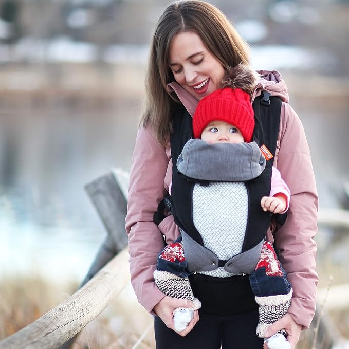 Beco 8 Baby Carrier from Newborn to Toddler (7-45lbs) - All in 1 Hybrid Front, Hip and Backpack Style Carrier with Breathable, Cooling Mesh - Black