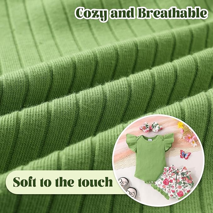 Tiny Cutey Newborn Infant Baby Girl Clothes Romper Floral Shorts Set Summer Outfits Baby Girls' Clothing