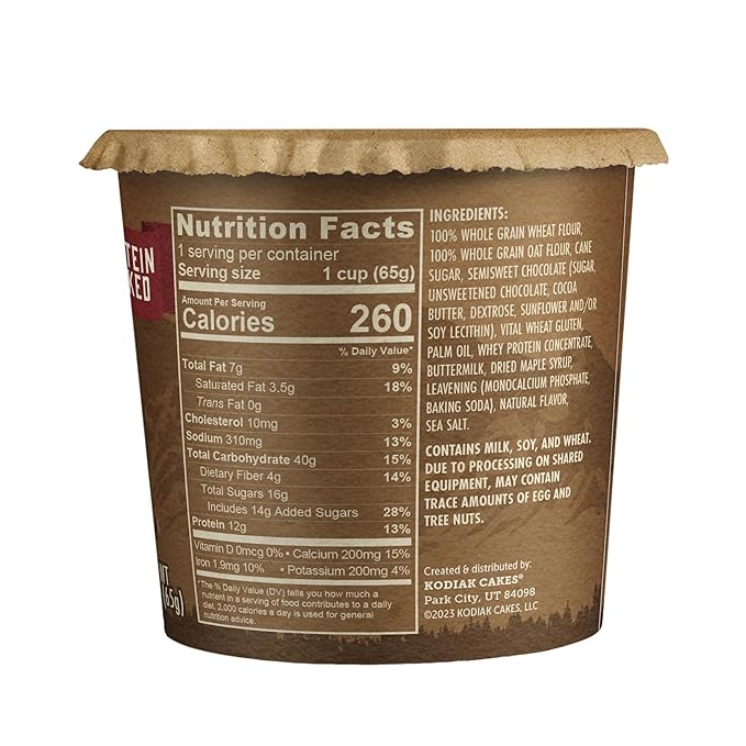 Kodiak Cakes Pancake On The Go, Chocolate Chip & Maple, 2.29 Oz (Pack Of 12)