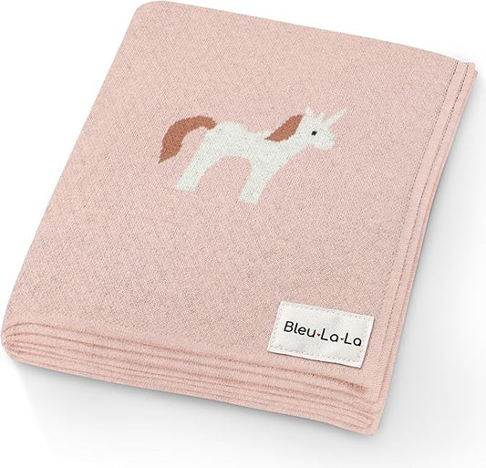 Baby Swaddle Blanket for Girls 100% Cotton Buttery Soft Cozy Receiving Swaddle Crib Stroller Blanket for Shower Gift Registry for Newborns, Infants, Toddlers (Unicorn - Pink)