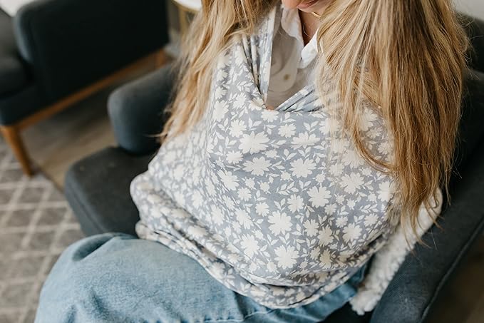 Copper Pearl Multi-Use Cover: Car Seat Covers, Nursing Cover, and Stroller Cover for Sun - Stretchy Fabric, All-Season Use, Stylish Designs, Easy Access for Moms - Lacie